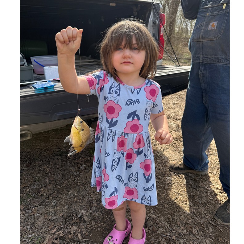 Ivey Roach caught a Bream at Turnbo Creek in Bath Springs, TN, on March 14, 2026. Congratulations Ivey! Ivey Roach caught a Bream on March 14, 2026. Congratulations Ivey!