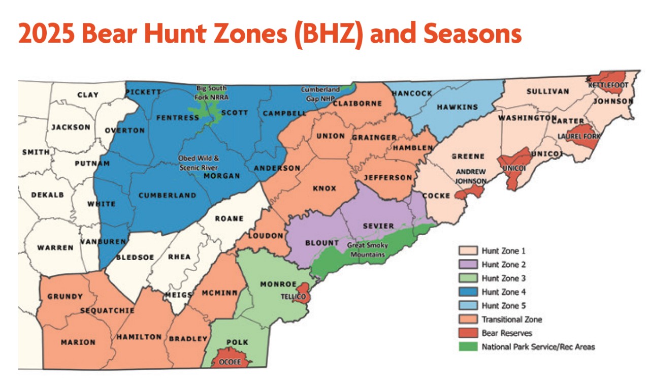 Tennessee Bear Hunt Zones (BHZ)