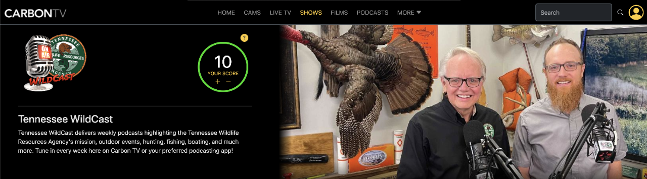 WildCast NOW on CARBON TV! Banner WildCast NOW on CARBON TV!