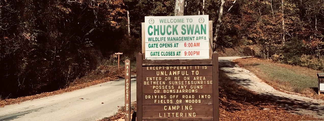 Chuck Swan WMA entrance sign