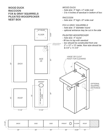 Wood duck nest box printable plans
