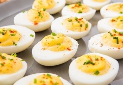 Deviled Eggs a platter of deviled eggs
