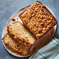Apple Pie Bread loaf of apple pie bread on a plate