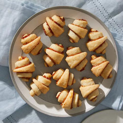 Apricot Rugelach on a plate