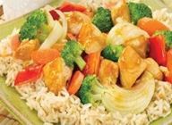 chicken, rice and assorted vegetables
