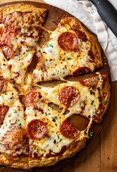 zucchini pizza crust pepperoni pizza