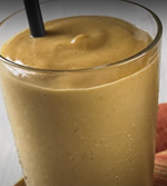 Pumpkin Spice Smoothie close-up of a pumpkin spice smoothie in a glass