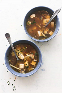 two bowls of hot and sour soup