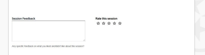 A screenshot showing the rating questions included in the Session Hall.