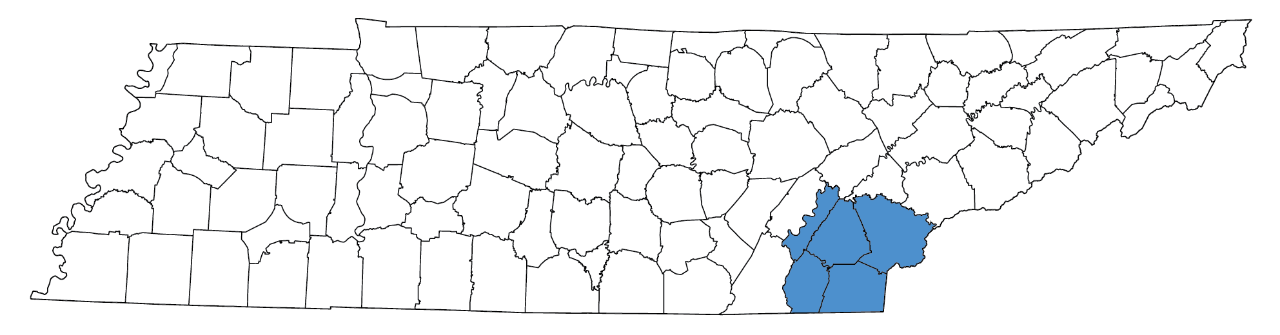 Bradley, McMinn, Meigs, Monroe, Polk counties Bradley, McMinn, Meigs, Monroe, Polk counties